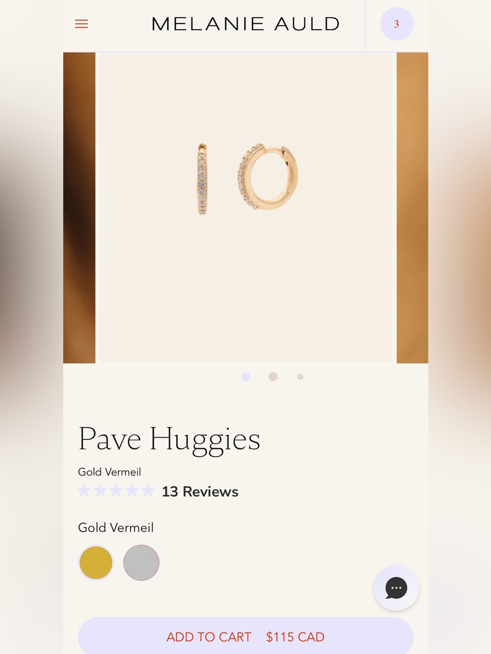 Pave Huggie Hoop Earrings in Gold